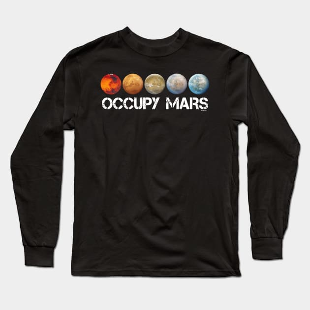 Occupy Mars Terraform Long Sleeve T-Shirt by Fuzzy Bear